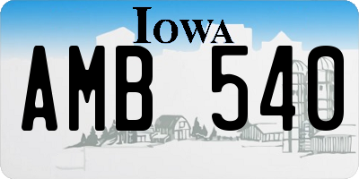 IA license plate AMB540
