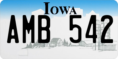 IA license plate AMB542
