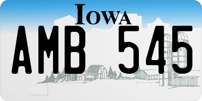 IA license plate AMB545