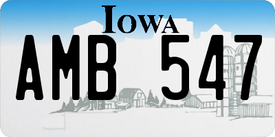 IA license plate AMB547