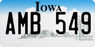 IA license plate AMB549