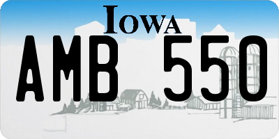 IA license plate AMB550