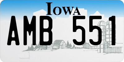 IA license plate AMB551