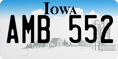 IA license plate AMB552