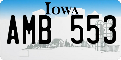 IA license plate AMB553