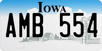 IA license plate AMB554