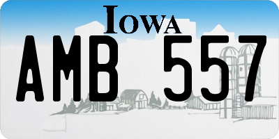 IA license plate AMB557
