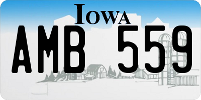 IA license plate AMB559