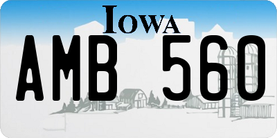 IA license plate AMB560