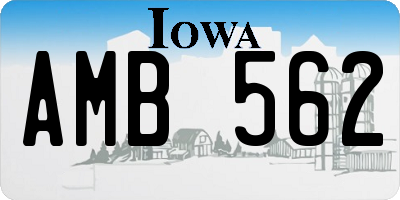 IA license plate AMB562