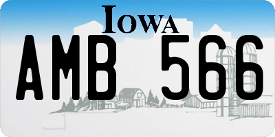 IA license plate AMB566