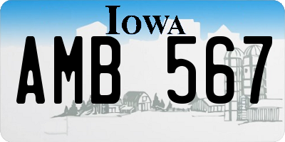 IA license plate AMB567