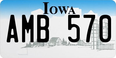 IA license plate AMB570