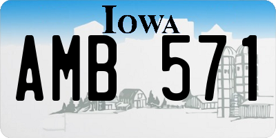 IA license plate AMB571