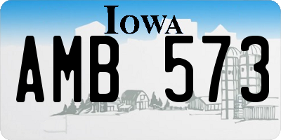 IA license plate AMB573