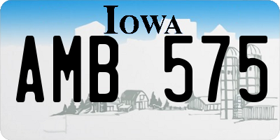 IA license plate AMB575