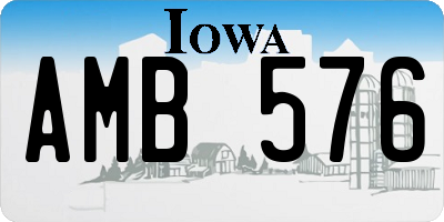 IA license plate AMB576