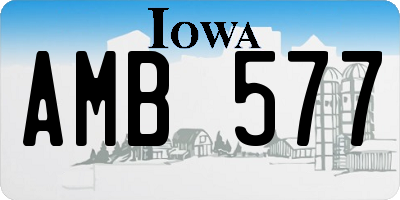 IA license plate AMB577