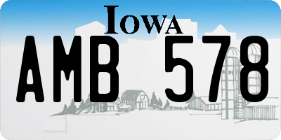 IA license plate AMB578