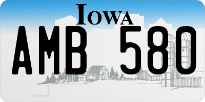 IA license plate AMB580