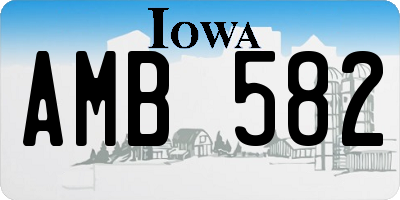 IA license plate AMB582