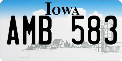 IA license plate AMB583