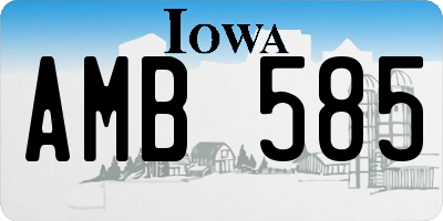 IA license plate AMB585