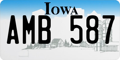 IA license plate AMB587