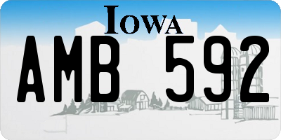 IA license plate AMB592