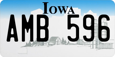 IA license plate AMB596