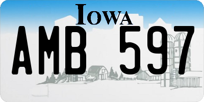 IA license plate AMB597