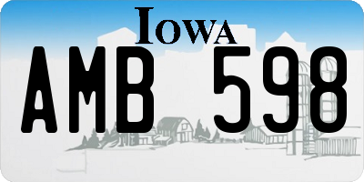 IA license plate AMB598