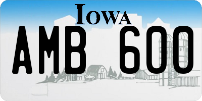 IA license plate AMB600
