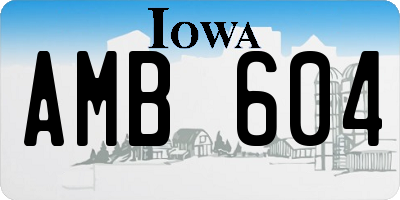 IA license plate AMB604