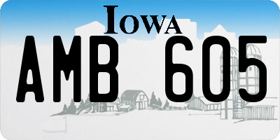 IA license plate AMB605