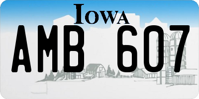 IA license plate AMB607