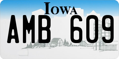 IA license plate AMB609