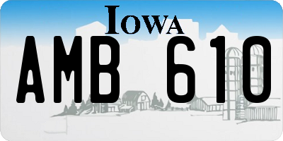 IA license plate AMB610