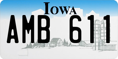 IA license plate AMB611