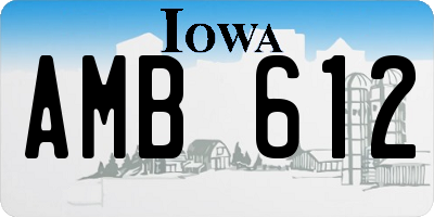 IA license plate AMB612