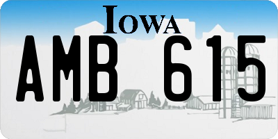 IA license plate AMB615