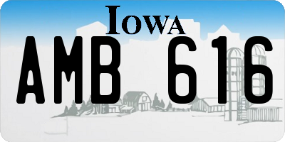 IA license plate AMB616