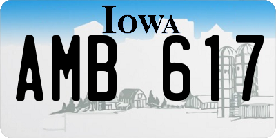 IA license plate AMB617