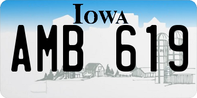 IA license plate AMB619