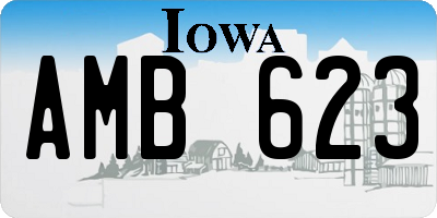 IA license plate AMB623