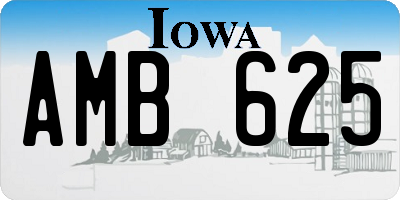 IA license plate AMB625