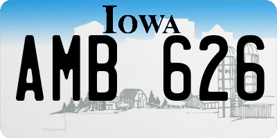 IA license plate AMB626