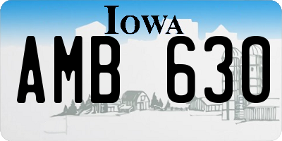 IA license plate AMB630