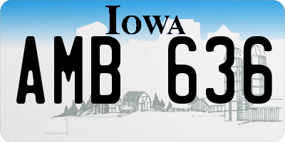 IA license plate AMB636