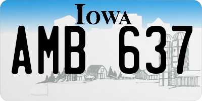 IA license plate AMB637